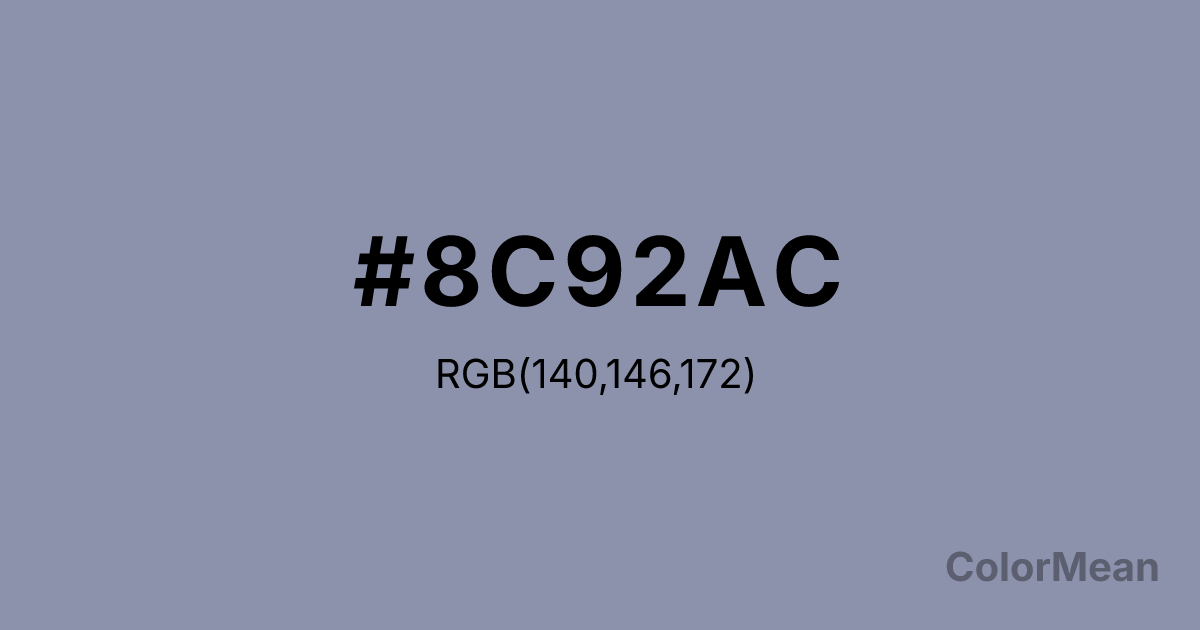 Color swatch image showing Gray-Blue (#8C92AC) with RGB(140,146,172) values