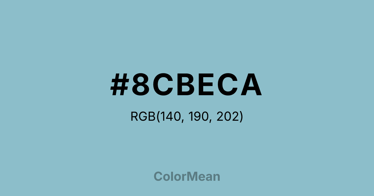Color swatch image showing #8CBECA with RGB(140,190,202) values