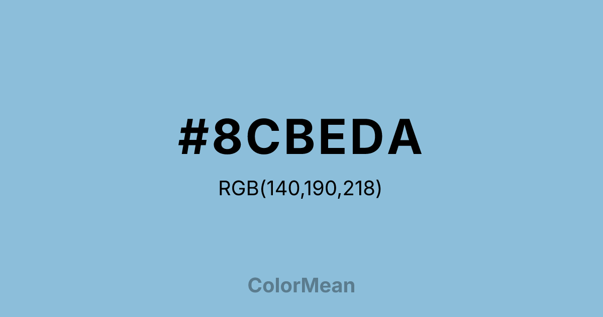 Color swatch image showing #8CBEDA with RGB(140,190,218) values