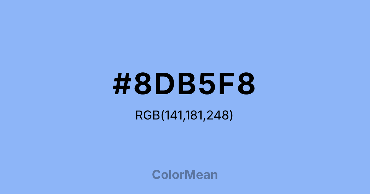 Color swatch image showing #8DB5F8 with RGB(141,181,248) values