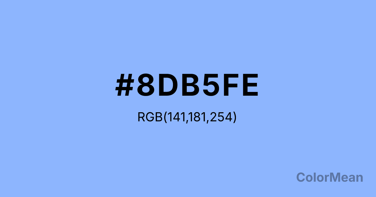 Color swatch image showing #8DB5FE with RGB(141,181,254) values