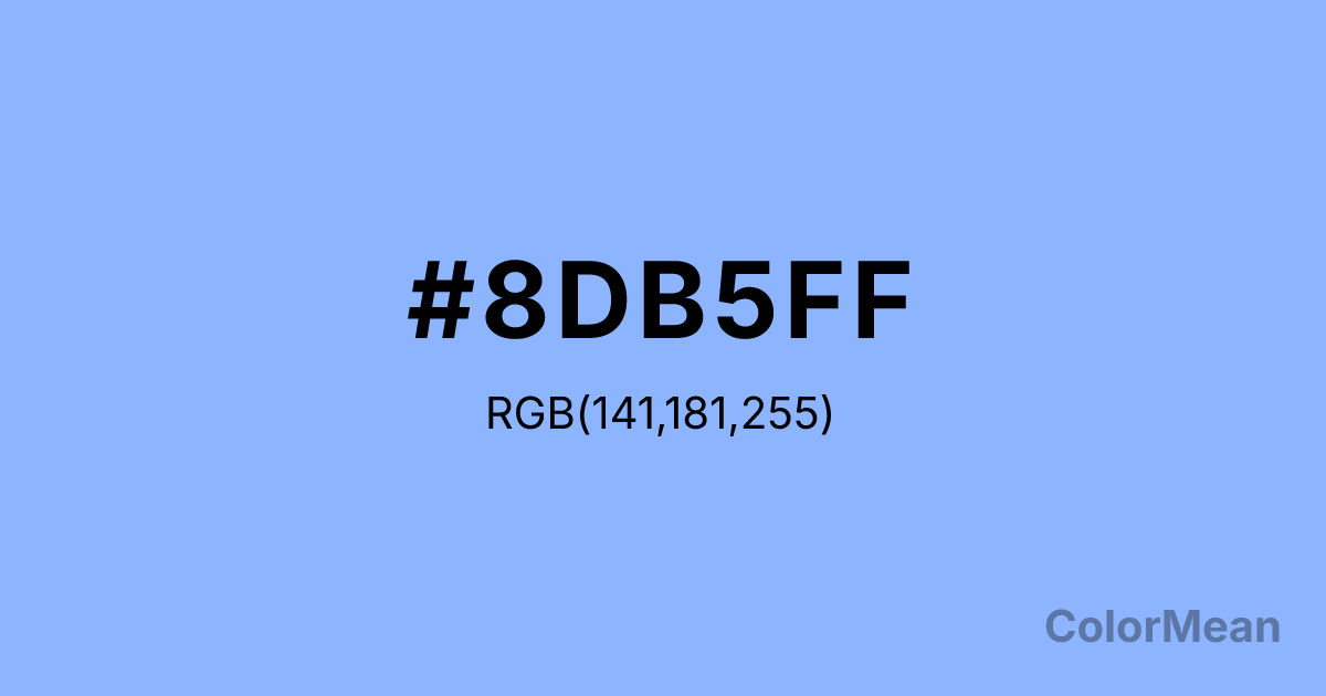 Color swatch image showing #8DB5FF with RGB(141,181,255) values