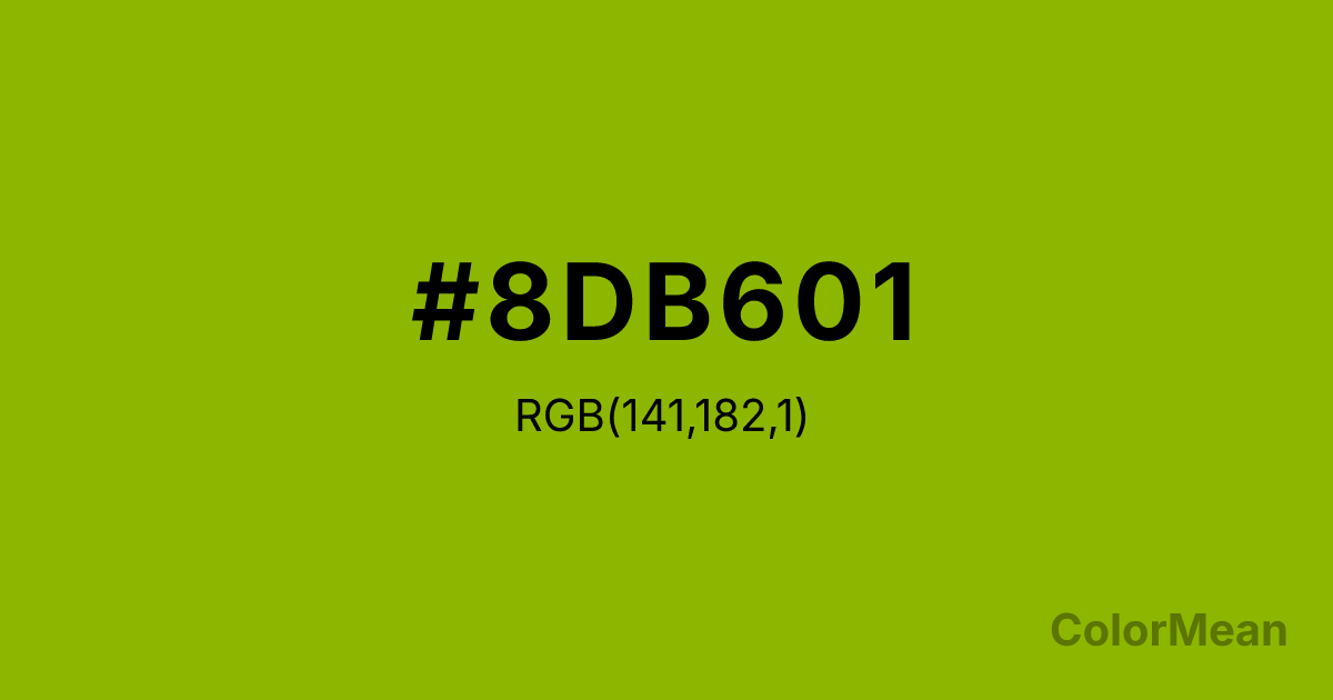 Color swatch image showing #8DB601 with RGB(141,182,1) values