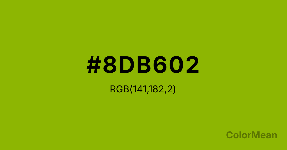 Color swatch image showing #8DB602 with RGB(141,182,2) values