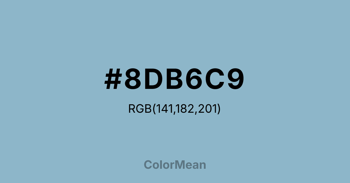 Color swatch image showing #8DB6C9 with RGB(141,182,201) values