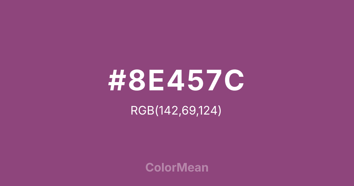 Color swatch image showing #8E457C with RGB(142,69,124) values
