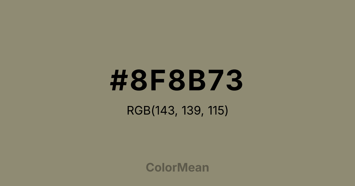 Color swatch image showing #8F8B73 with RGB(143,139,115) values
