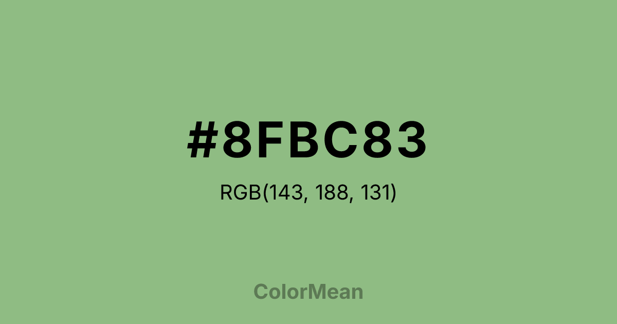 Color swatch image showing #8FBC83 with RGB(143,188,131) values