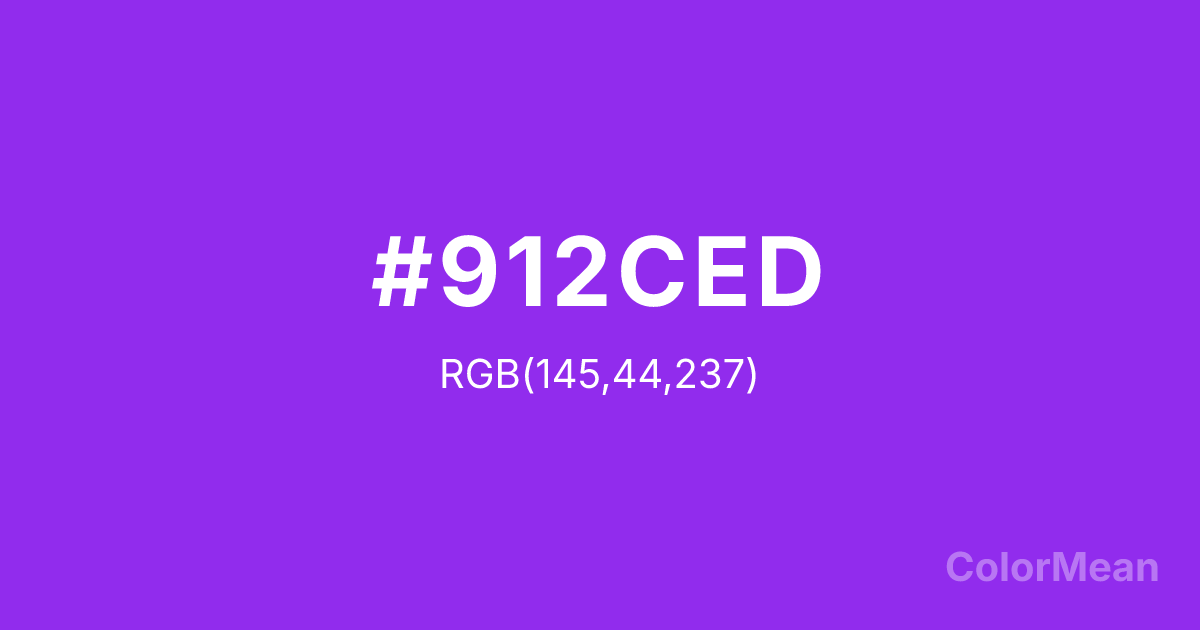 Color swatch image showing #912CED with RGB(145,44,237) values