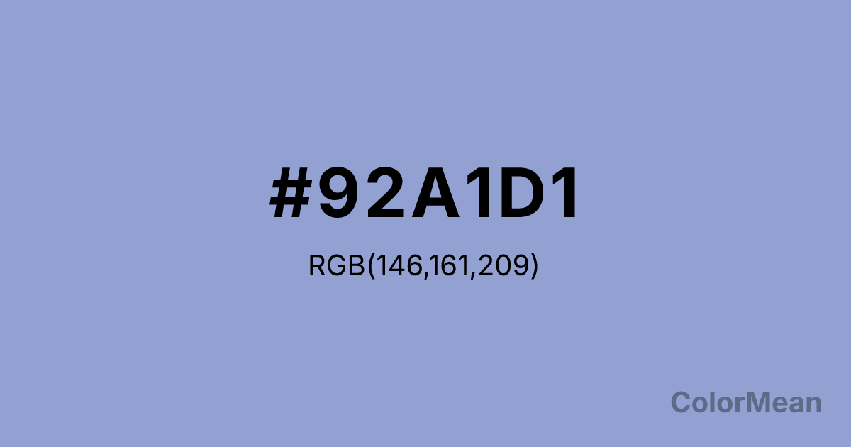 Color swatch image showing #92A1D1 with RGB(146,161,209) values