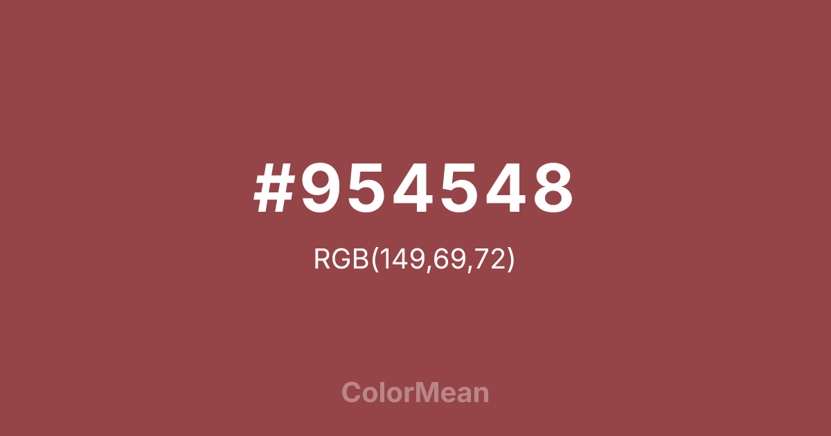 Color swatch image showing #954548 with RGB(149,69,72) values