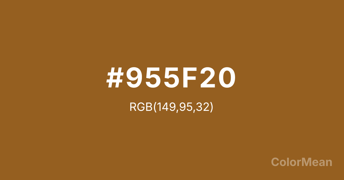 Color swatch image showing Ochre Brown (#955F20) with RGB(149,95,32) values