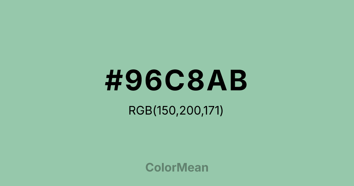 Color swatch image showing #96C8AB with RGB(150,200,171) values