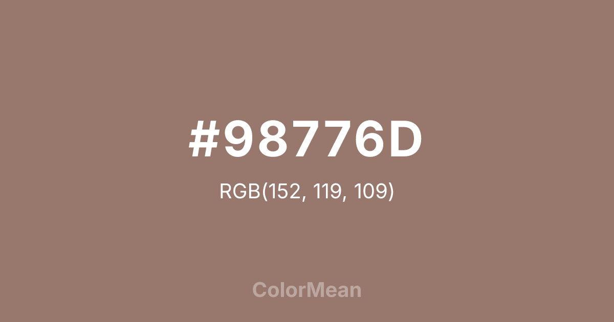 Color swatch image showing #98776D with RGB(152,119,109) values