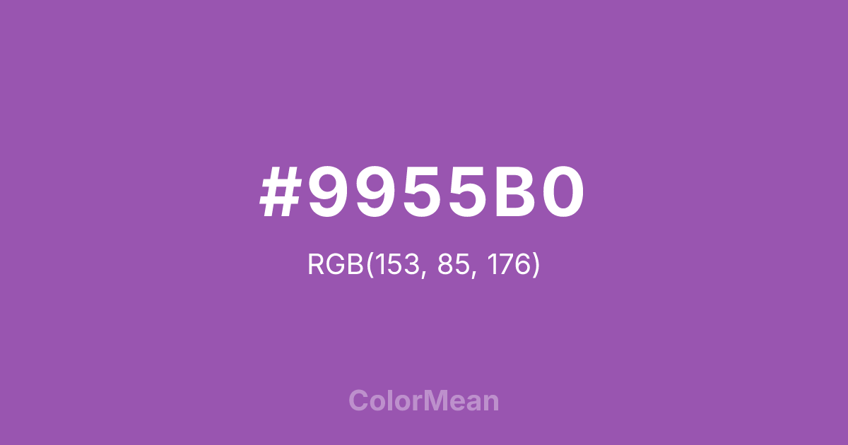 Color swatch image showing #9955B0 with RGB(153,85,176) values