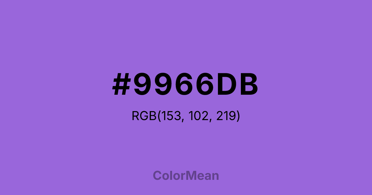 Color swatch image showing #9966DB with RGB(153,102,219) values