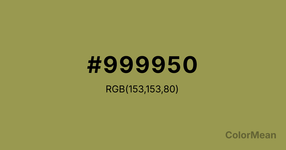 Color swatch image showing Olive Yellow (#999950) with RGB(153,153,80) values