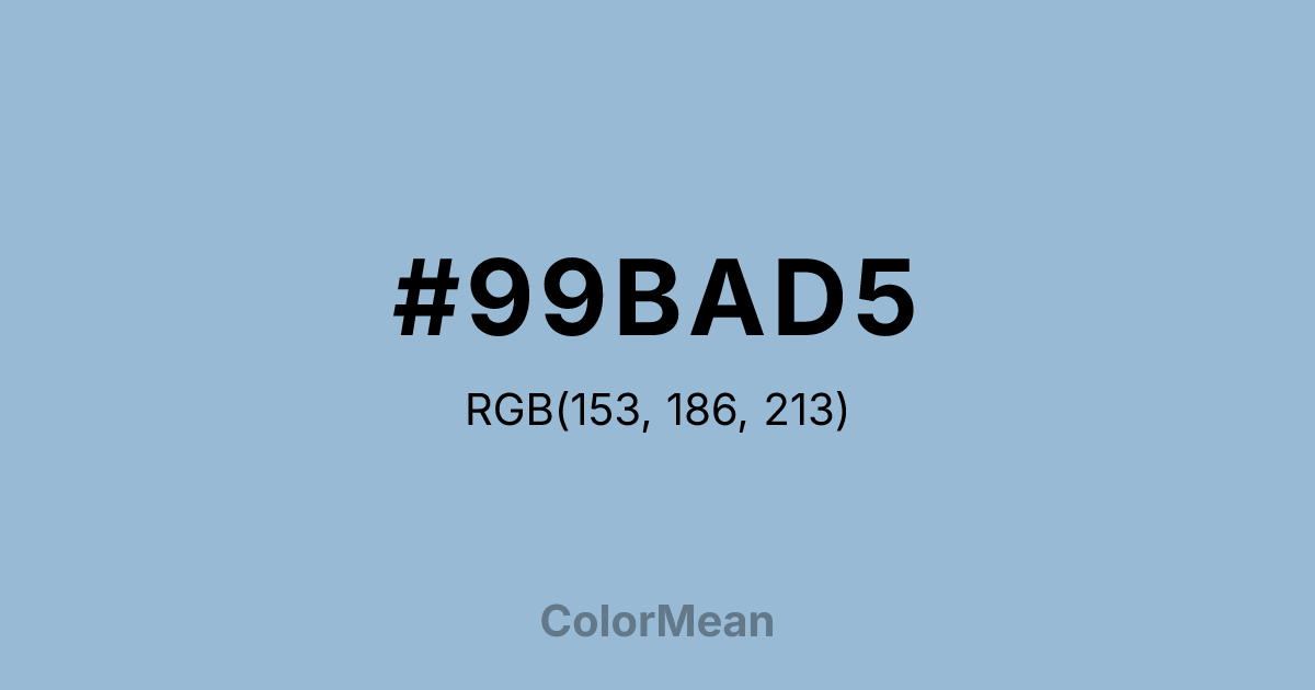 Color swatch image showing #99BAD5 with RGB(153,186,213) values