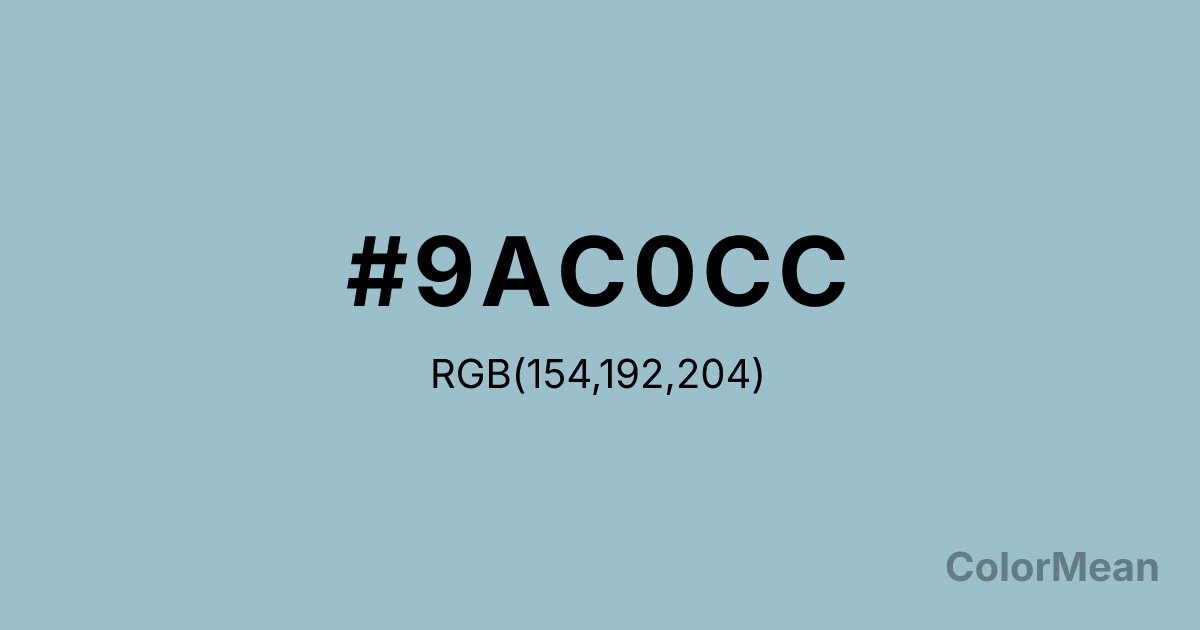 Color swatch image showing #9AC0CC with RGB(154,192,204) values