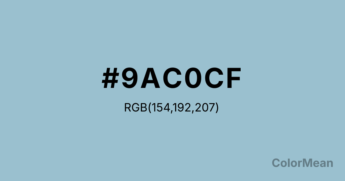 Color swatch image showing #9AC0CF with RGB(154,192,207) values