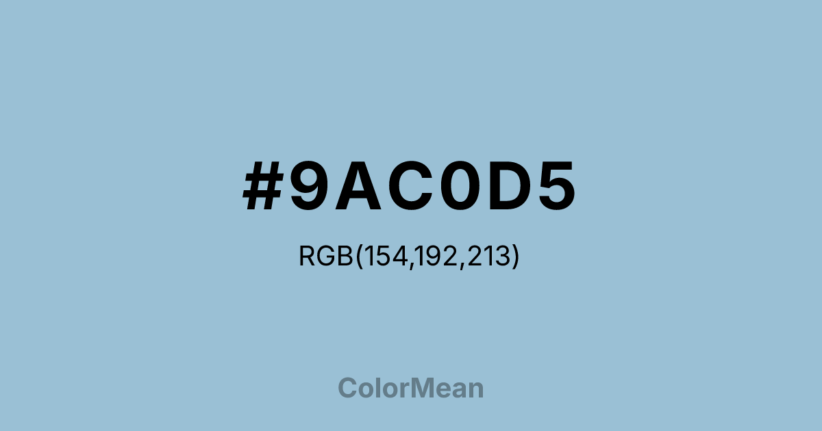 Color swatch image showing #9AC0D5 with RGB(154,192,213) values