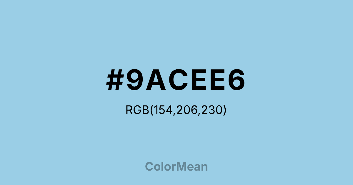 Color swatch image showing #9ACEE6 with RGB(154,206,230) values