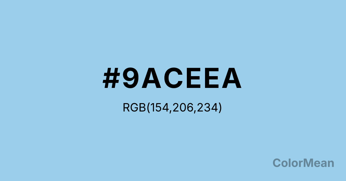 Color swatch image showing #9ACEEA with RGB(154,206,234) values