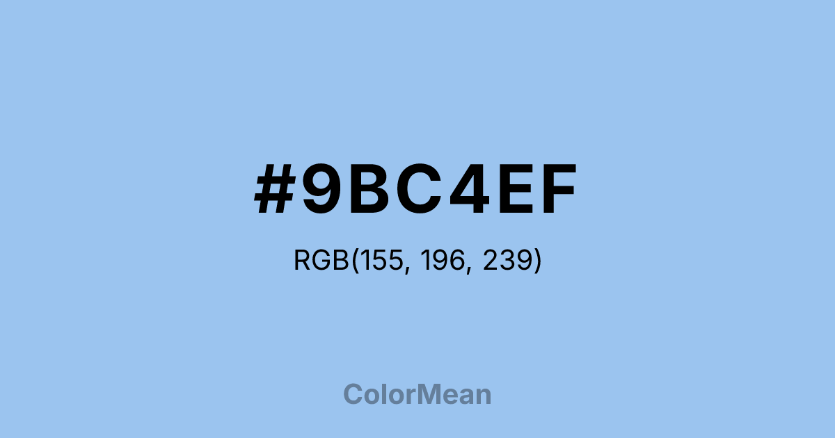 Color swatch image showing #9BC4EF with RGB(155,196,239) values