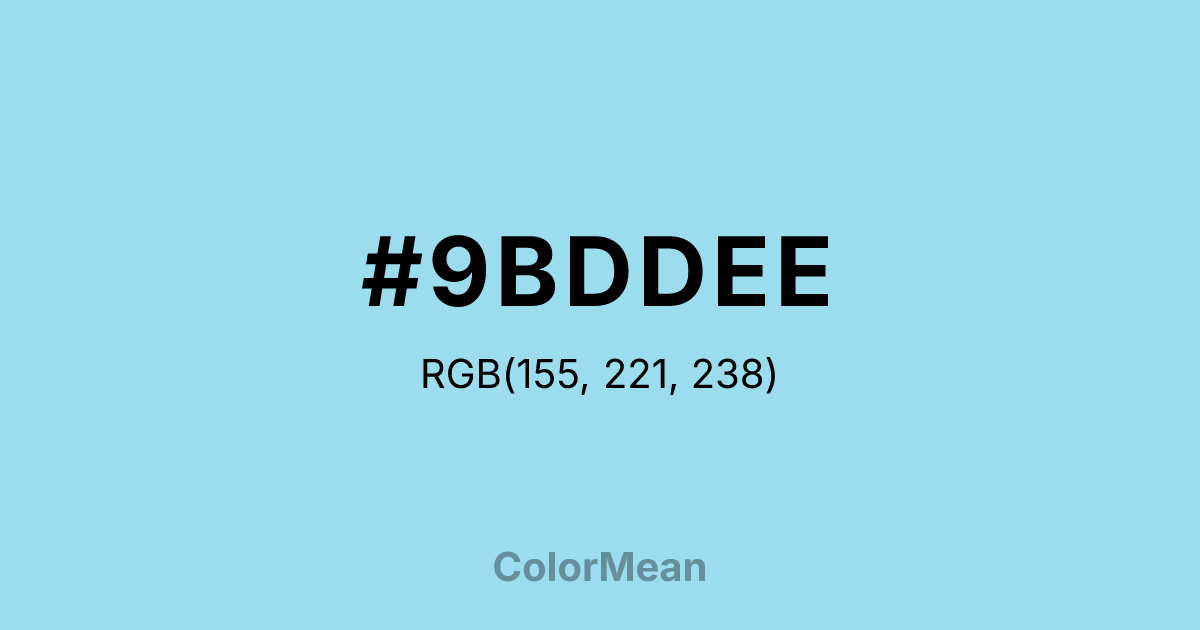 Color swatch image showing #9BDDEE with RGB(155,221,238) values