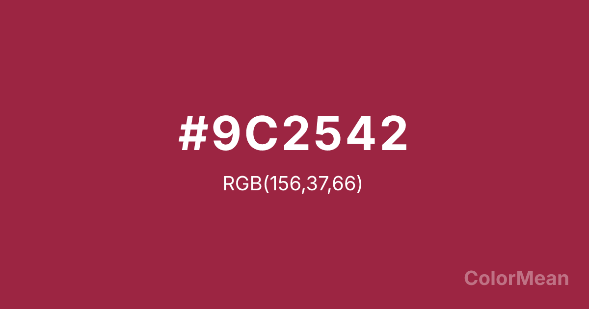 Color swatch image showing Big Dip O Ruby (#9C2542) with RGB(156,37,66) values