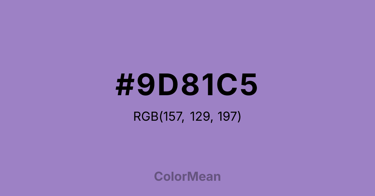 Color swatch image showing #9D81C5 with RGB(157,129,197) values