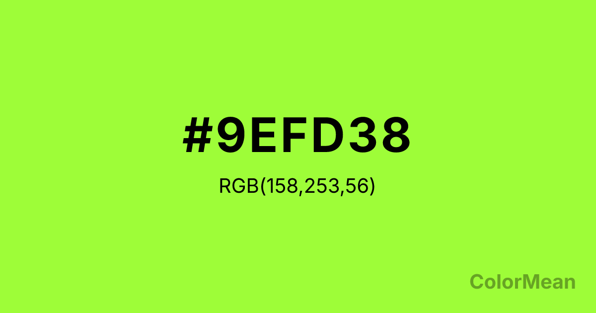Color swatch image showing French Lime (#9EFD38) with RGB(158,253,56) values