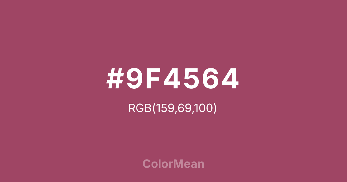 Color swatch image showing #9F4564 with RGB(159,69,100) values