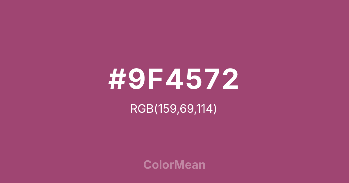 Color swatch image showing #9F4572 with RGB(159,69,114) values