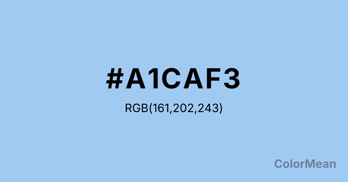 Color swatch image showing #A1CAF3 with RGB(161,202,243) values