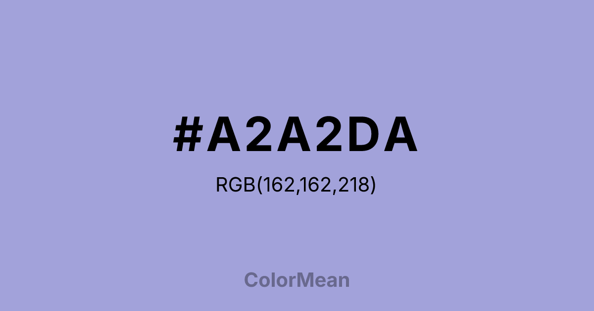 Color swatch image showing #A2A2DA with RGB(162,162,218) values