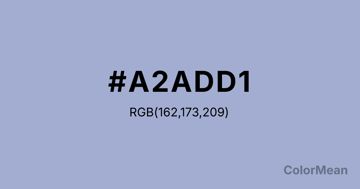 Color swatch image showing #A2ADD1 with RGB(162,173,209) values