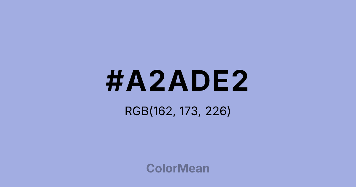 Color swatch image showing #A2ADE2 with RGB(162,173,226) values