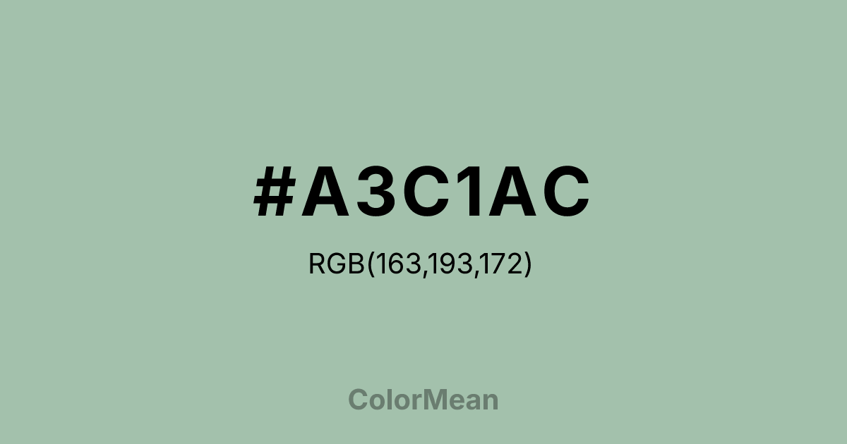 Color swatch image showing #A3C1AC with RGB(163,193,172) values