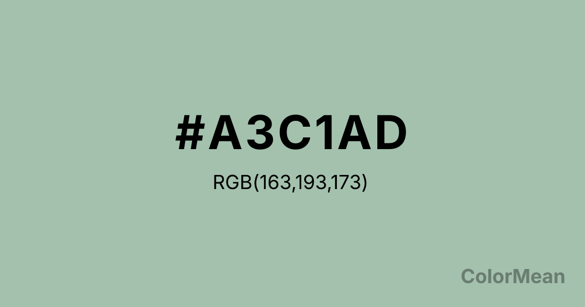 Color swatch image showing Cambridge Blue (#A3C1AD) with RGB(163,193,173) values