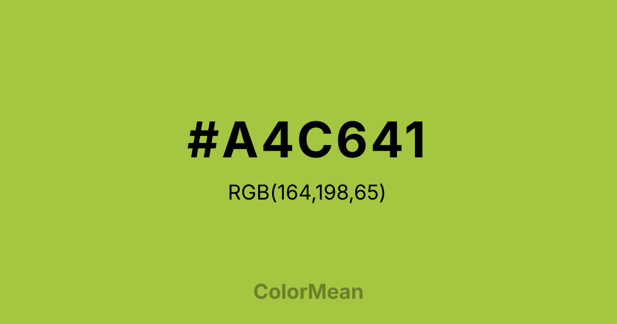 Color swatch image showing #A4C641 with RGB(164,198,65) values