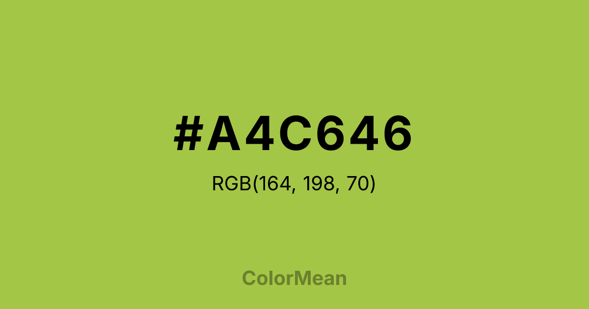 Color swatch image showing #A4C646 with RGB(164,198,70) values