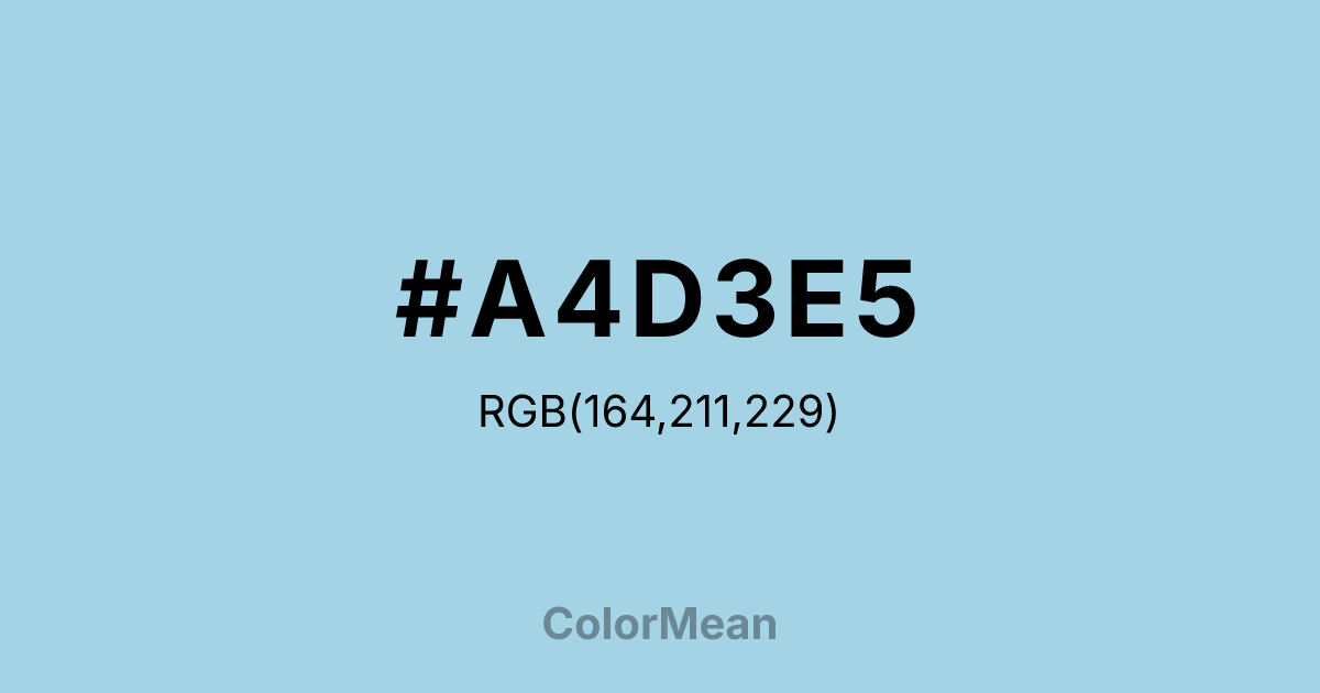 Color swatch image showing #A4D3E5 with RGB(164,211,229) values