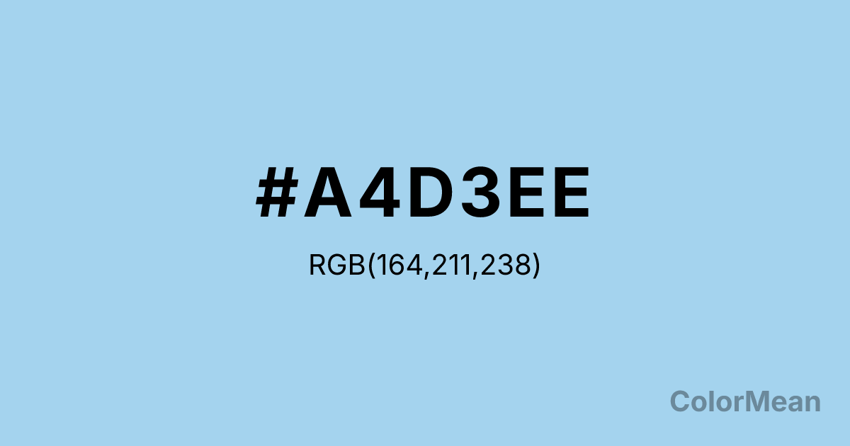 Color swatch image showing LightSkyBlue2 (#A4D3EE) with RGB(164,211,238) values