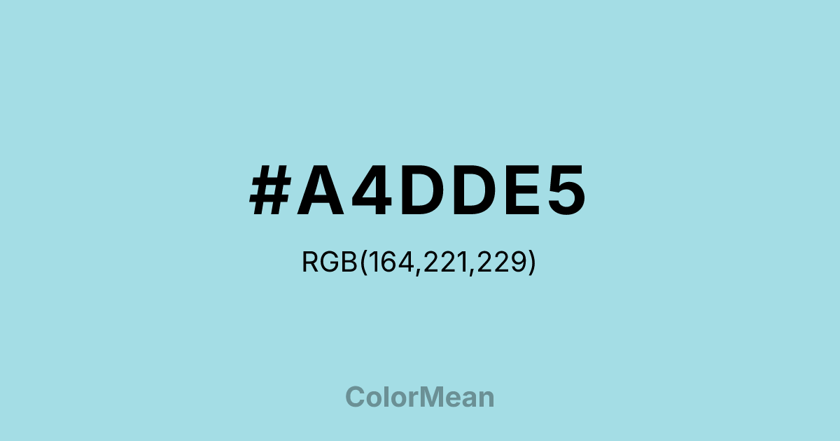 Color swatch image showing #A4DDE5 with RGB(164,221,229) values