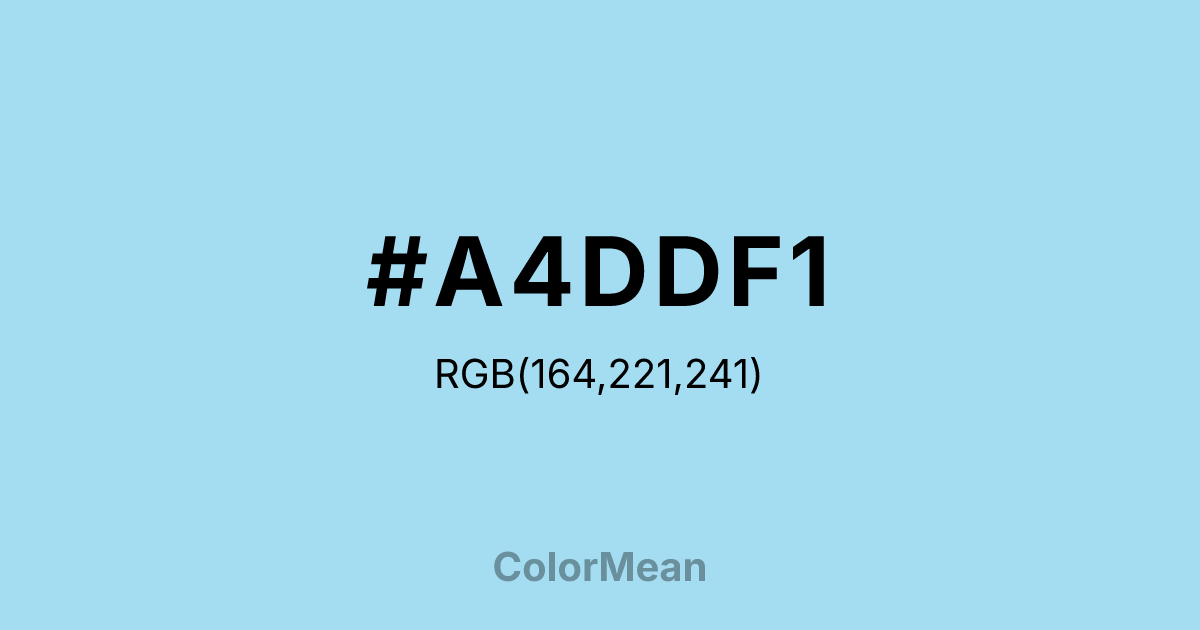 Color swatch image showing #A4DDF1 with RGB(164,221,241) values