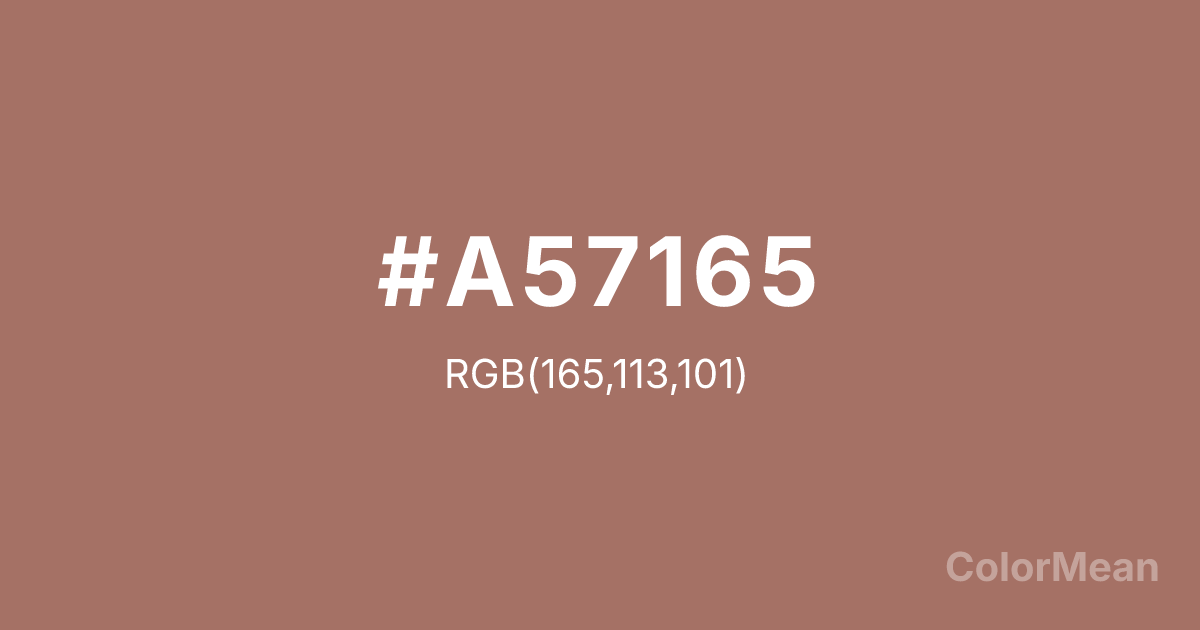 Color swatch image showing #A57165 with RGB(165,113,101) values