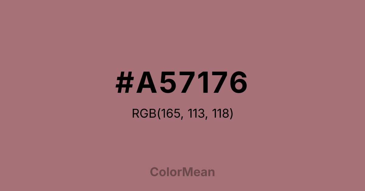 Color swatch image showing #A57176 with RGB(165,113,118) values