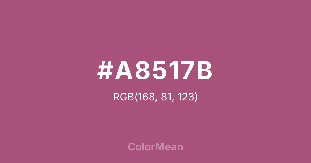 Color swatch image showing #A8517B with RGB(168,81,123) values