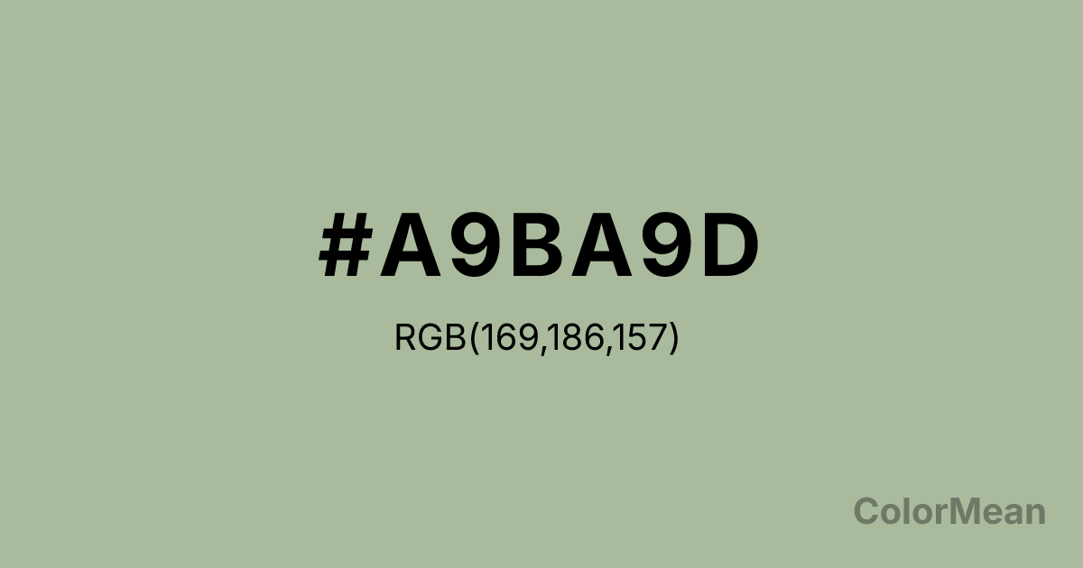 Color swatch image showing Laurel Green (#A9BA9D) with RGB(169,186,157) values